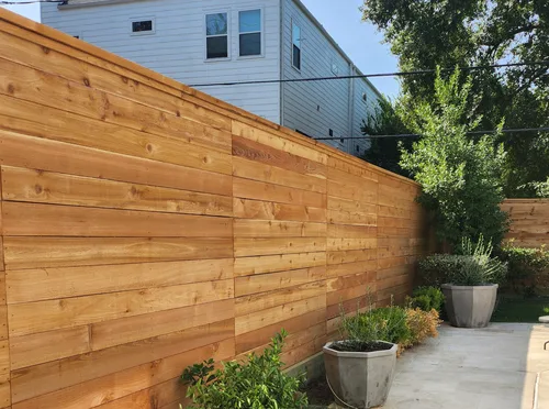 Horizontal Wood cedar fence — Griffin Fence Houston, TX