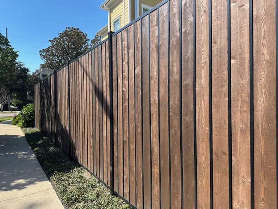 Iron Fence with Wood Pickets — Griffin Fence Houston, TX